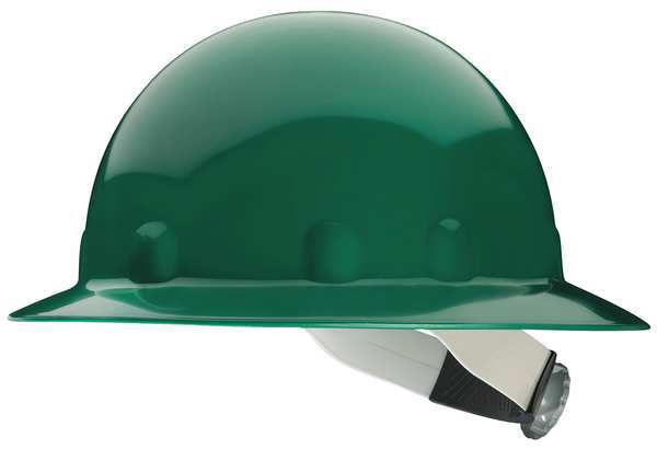 Honeywell Fibre-Metal® Full Brim Hard Hat, Ratchet Suspension, White, HDPE,  E1 Series