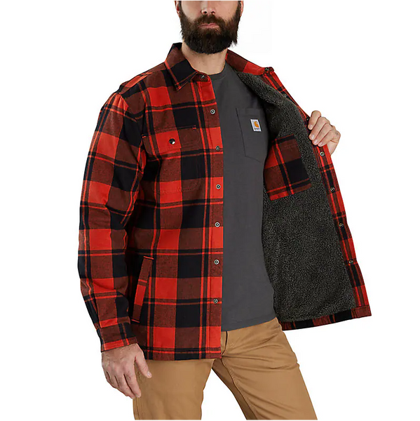 Carhartt Relaxed Fit Flannel Sherpa-Lined Shirt Jac - 105939