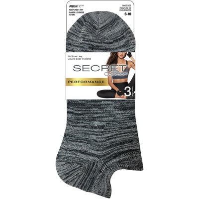 Secret® Ladies 3pk Comfort Top Quarter Socks, Fits shoe sizes 6-10