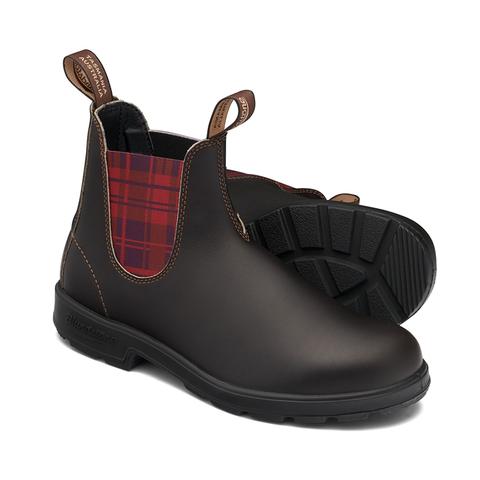 Blundstone 2100 Original Brown with Burgundy Tartan Elastic