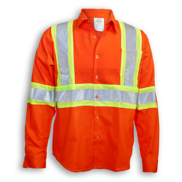 BIG K 100% Cotton Hi-Vis Button-Up Work Shirt BK555 – WORK N