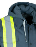 Forcefield Hi-Vis Hoodie Shacket With Detachable Hood 024-EP34