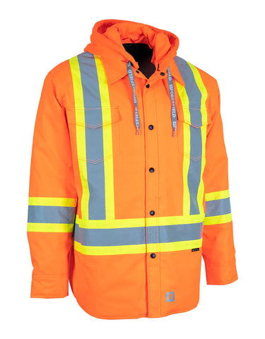 Forcefield Hi-Vis Hoodie Shacket With Detachable Hood 024-EP34