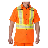 BIG BILL Unisex Hi-Vis S/S Ripstop Work Shirt with dual Chest Pocket 143HVP