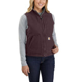 Carhartt Women's Relaxed Fit Washed Duck Sherpa Lined Mock Neck Vest - 104224