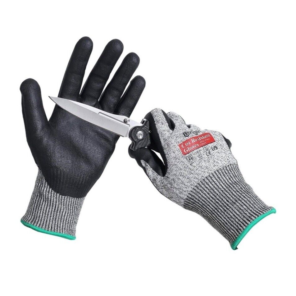 Brigic Level 5 Cut Resistant Gloves, Foam Nitrile Coating – WORK N