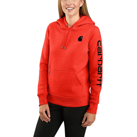 Carhartt Women's Relaxed Fit Midweight Logo Sleeve Graphic Hoodie -  102791-001-L