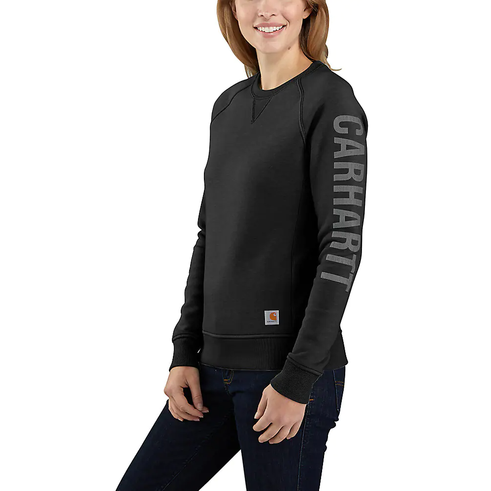 Carhartt Sweat-shirt graphique à manches mi-lourdes et col rond avec logo pour femmes - 104410