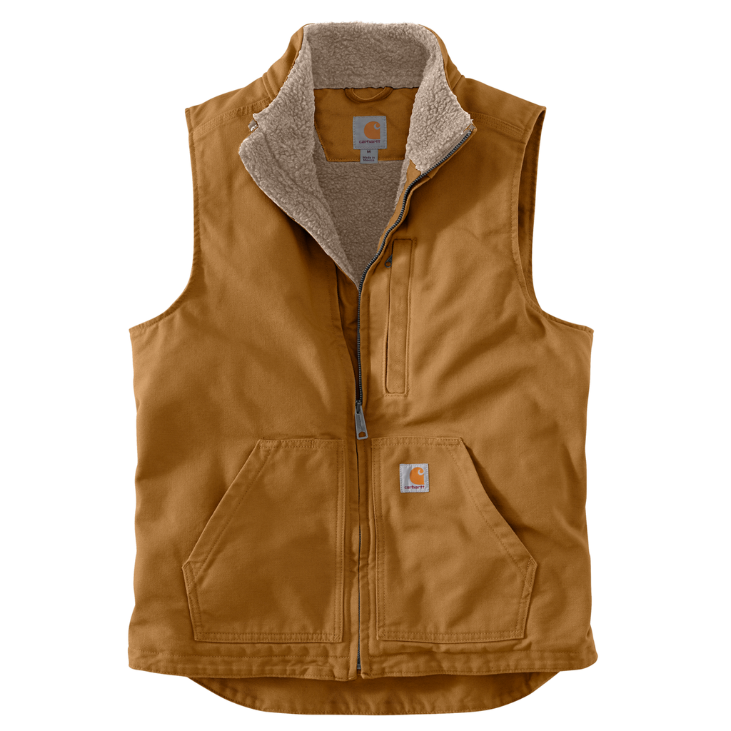 CARHARTT® Loose Fit Washed Duck Sherpa-Lined Mock-Neck Vest